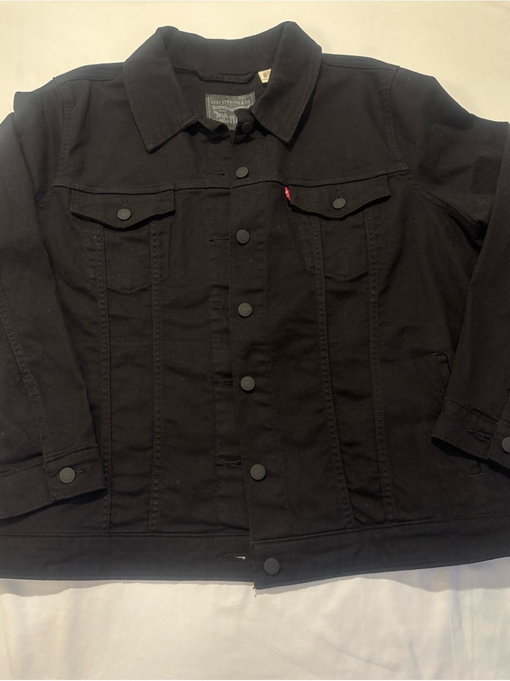 Levis Women Original Trucker Jacket Black Snap Button 3X
